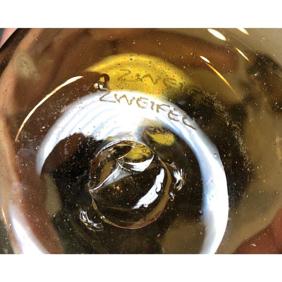 Zweifel Studio Art Hand Blown Glass Piece Amber Signed - Picture 3 of 3